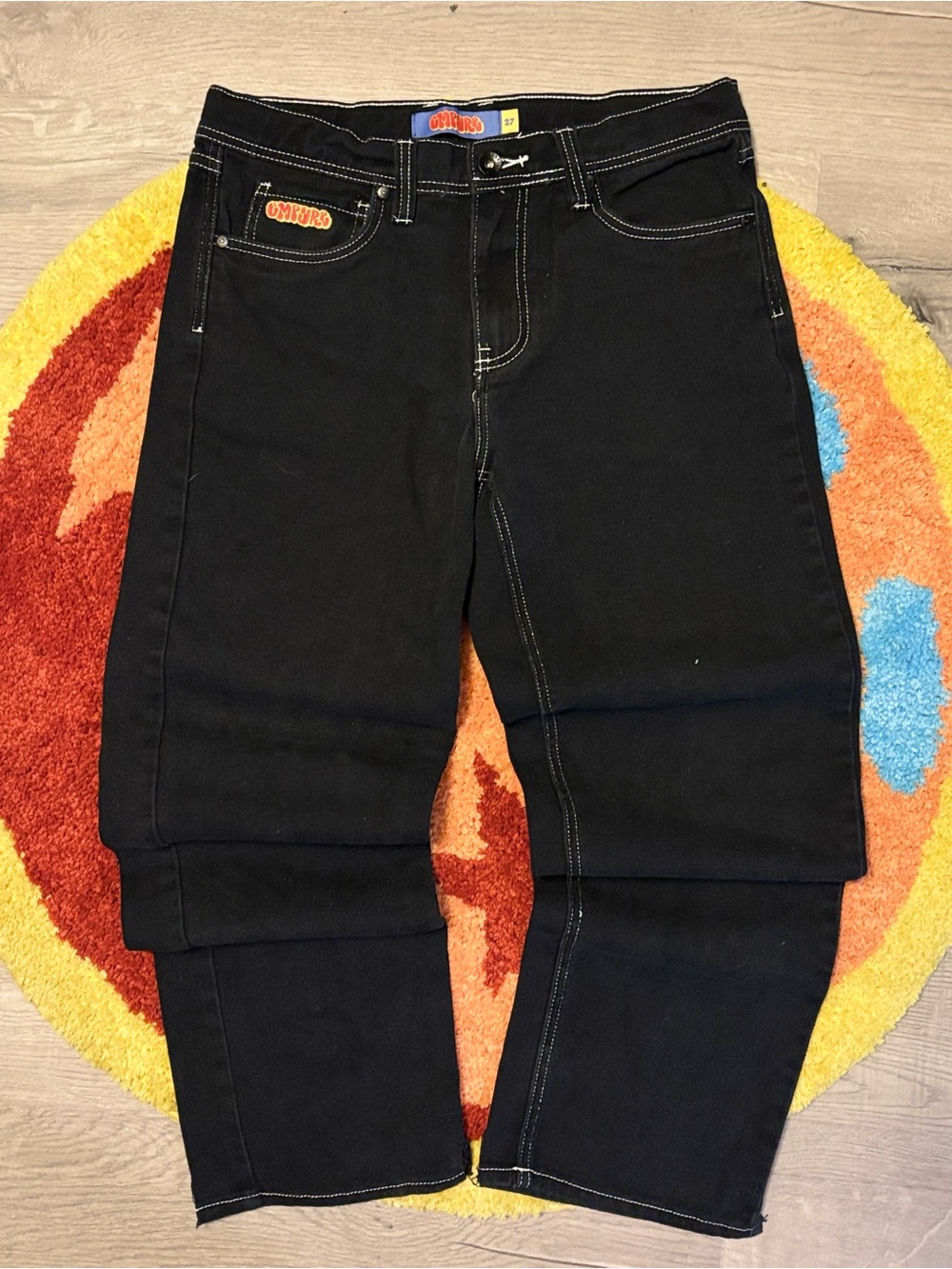 Empyre Black Relaxed Men's Jeans with Contrast Stitching